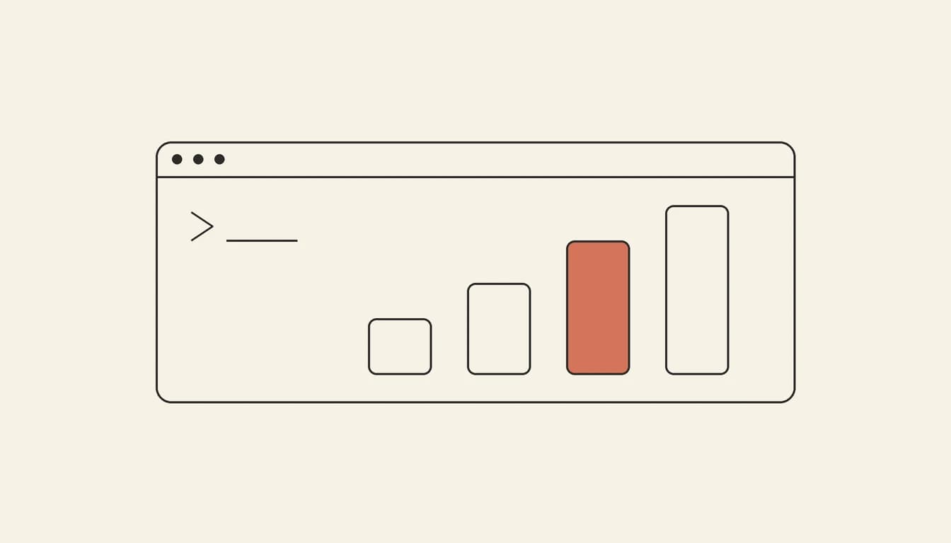 A terminal window with four rising plan bars — Claude Code pricing tiers in 2026