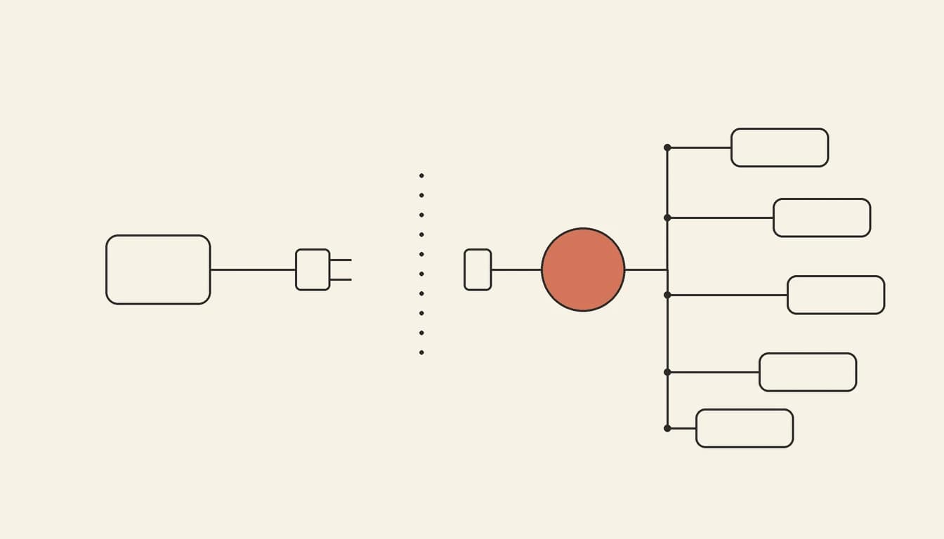 Two connectors side by side, a plain plug and a universal adapter — MCP vs API explained