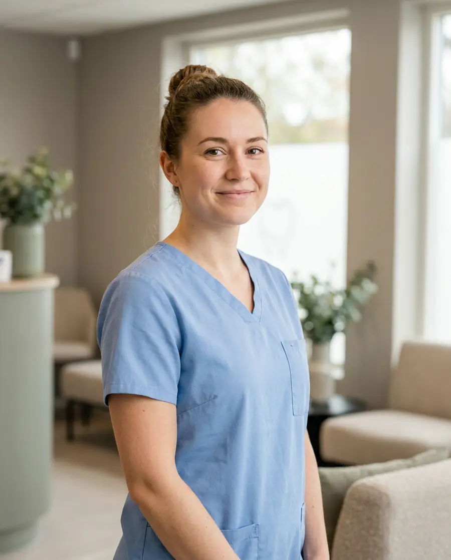 Portrait of Lena Varga, lead dental hygienist