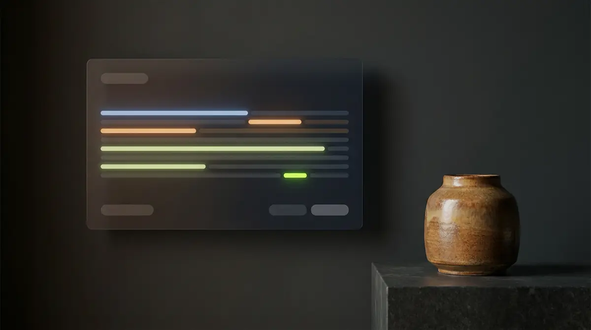A dark terminal window beside a small ceramic kiln object