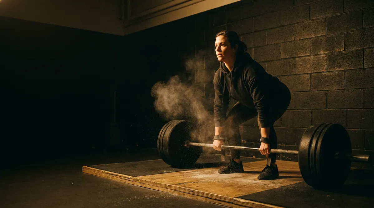 A member pulling a heavy deadlift on the Ironworks platform