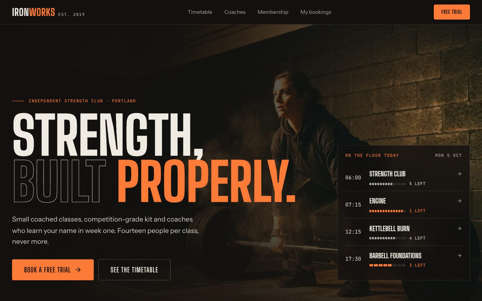 Gym & Fitness Website — desktop view