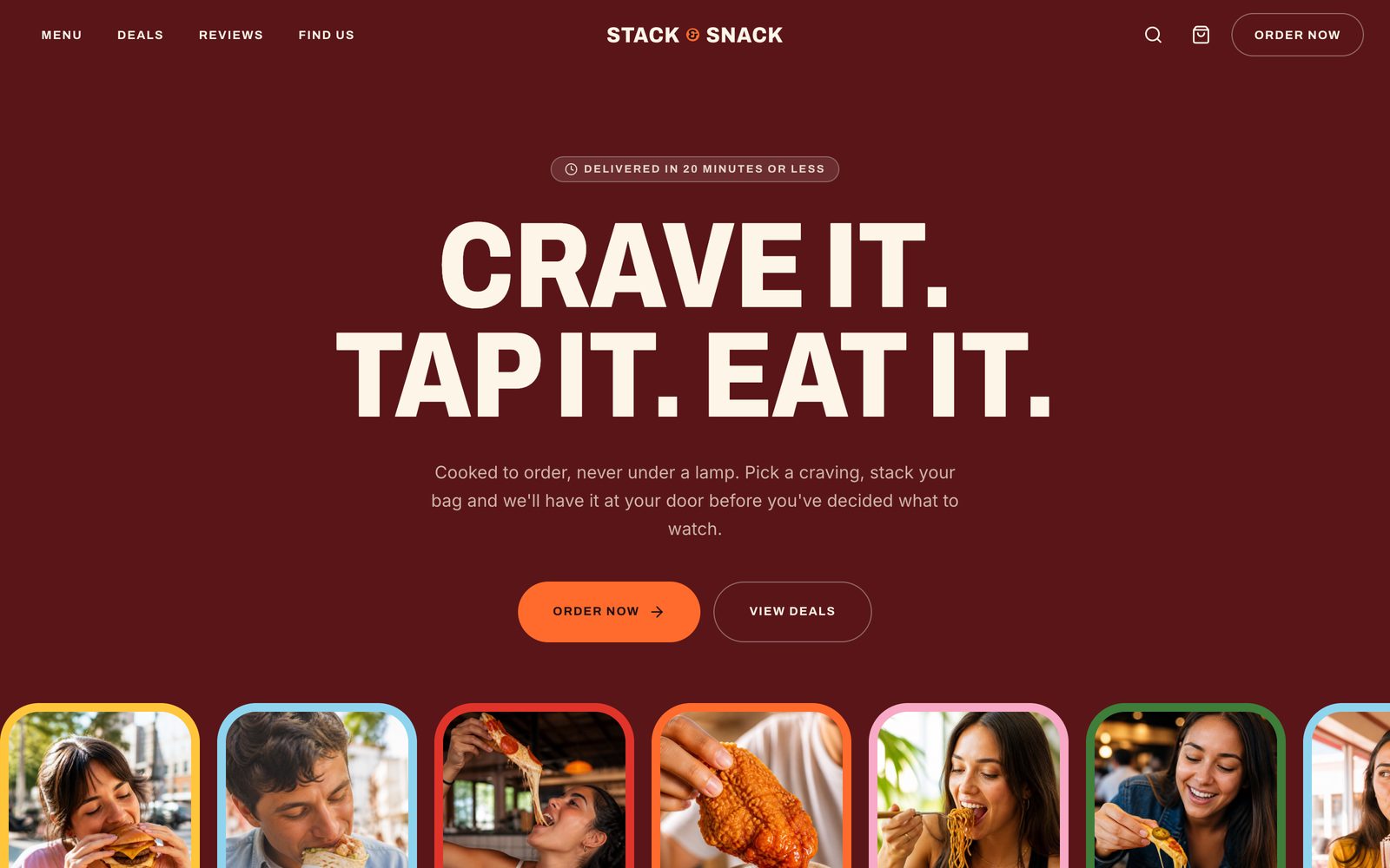 Fast Food Ordering Site — desktop view